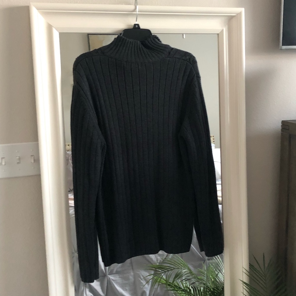 Mens Calvin Klein Dark Gray Knit Sweater SZ L - Picture 5 of 5